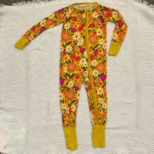 Little Sleepies. 18-24 months. Yellow spring flowers print.